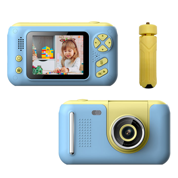 Kids Digital Camera with Flip Lens Children Video Camcorder Christmas Toy Birthday Gifts with Tripod 2.4in Screen 32G MMC Card for 3-10 Year Old Boys Girls