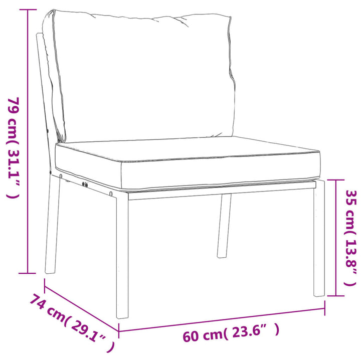 Patio Chairs with Sand Cushions 2 pcs 23.6"x29.1"x31.1" Steel