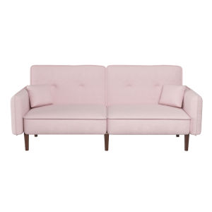 Convertible Sofa Bed with Wood Legs in Velvet