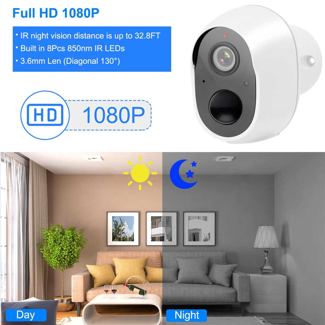 1080P FHD WiFi IP Camera Two-Way Audio Security Surveillance Camera IP65 Waterproof Network Camcorder
