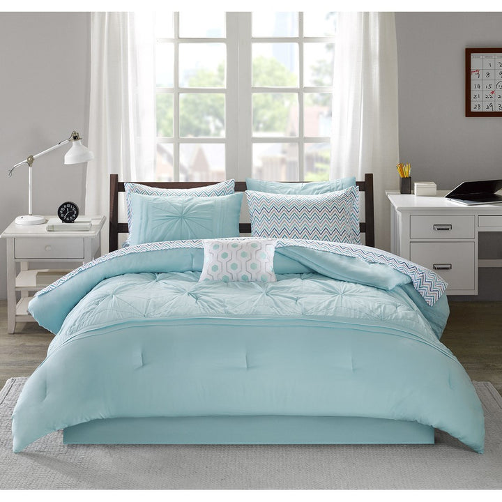 Toren Embroidered Comforter Set with Bed Sheets