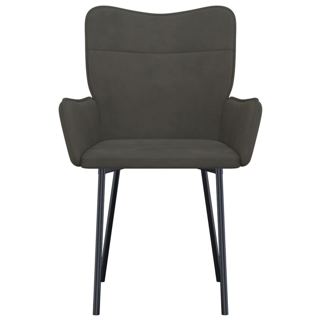 Dining Chairs 2 pcs Dark Gray Velvet