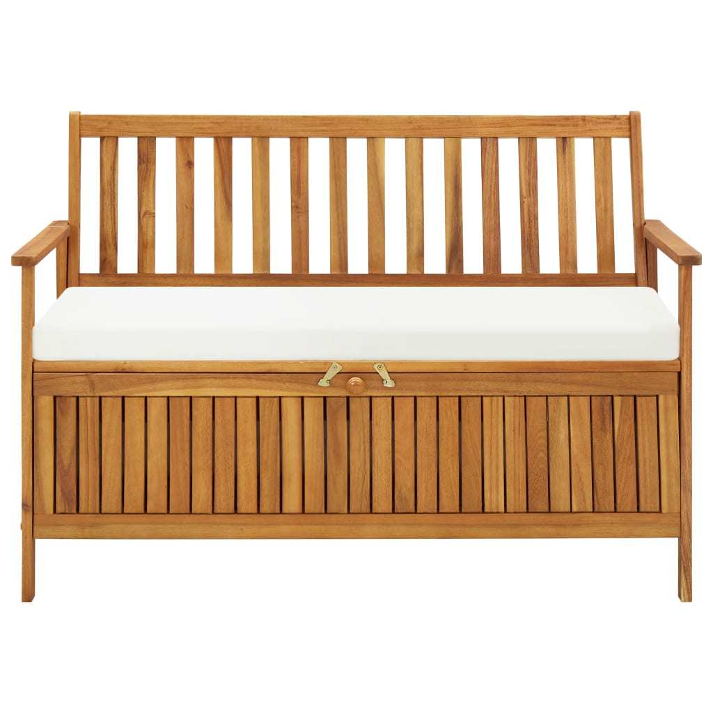 Garden Storage Bench Solid Acacia Wood 47.2"x24.8"x33.1"