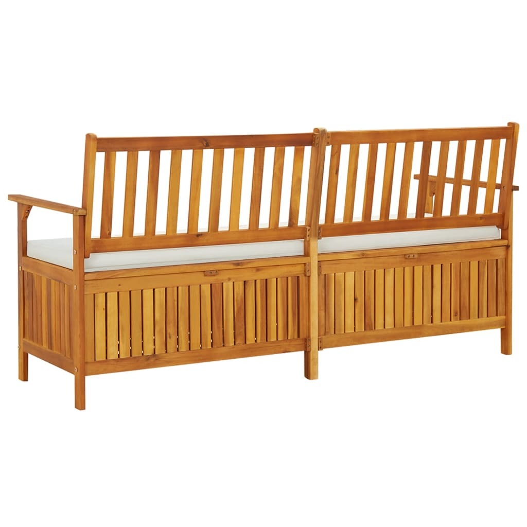 Storage Bench with Cushion 66.9" Solid Wood Acacia