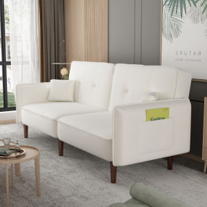 Futon Sofa bed For Living Room with Solid Wood Leg