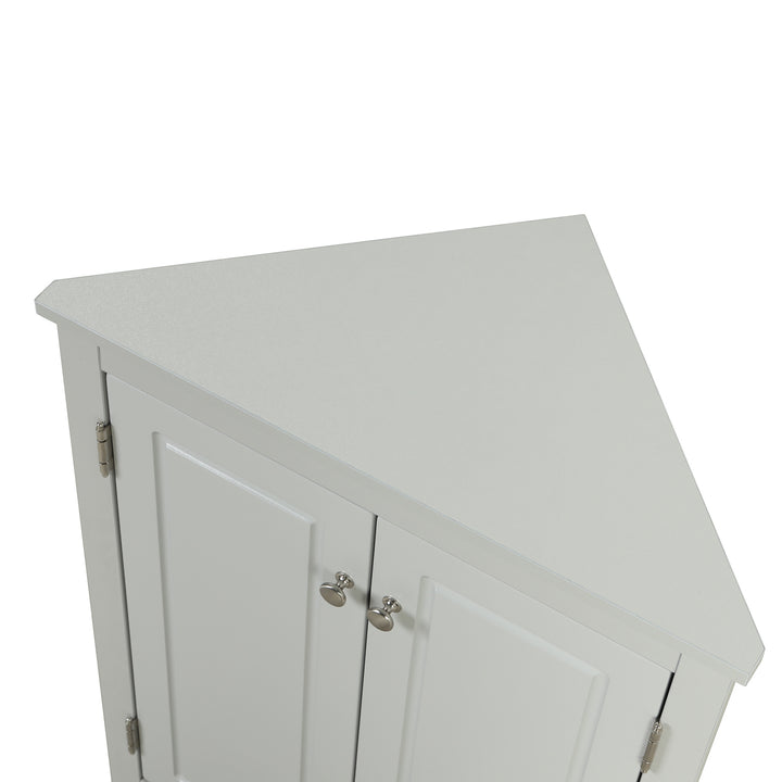 Triangle Bathroom Storage Cabinet with Adjustable Shelves, Freestanding Floor Cabinet