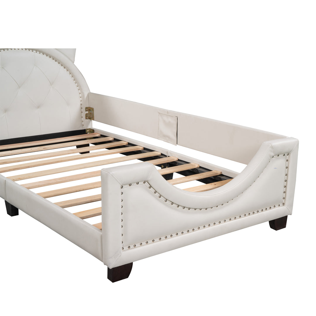 Twin Size Upholstered Daybed with Carton Ears Shaped Headboard