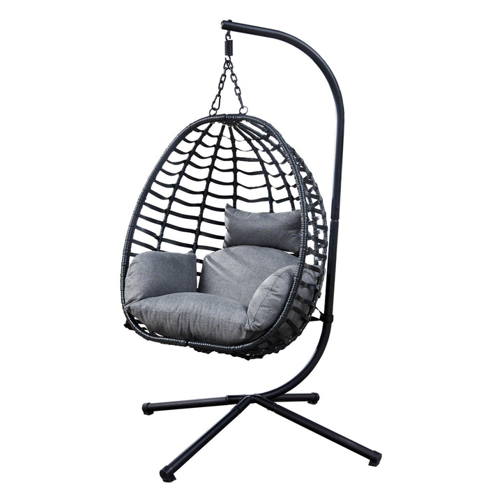Outdoor Rattan Hanging Oval Egg Chair