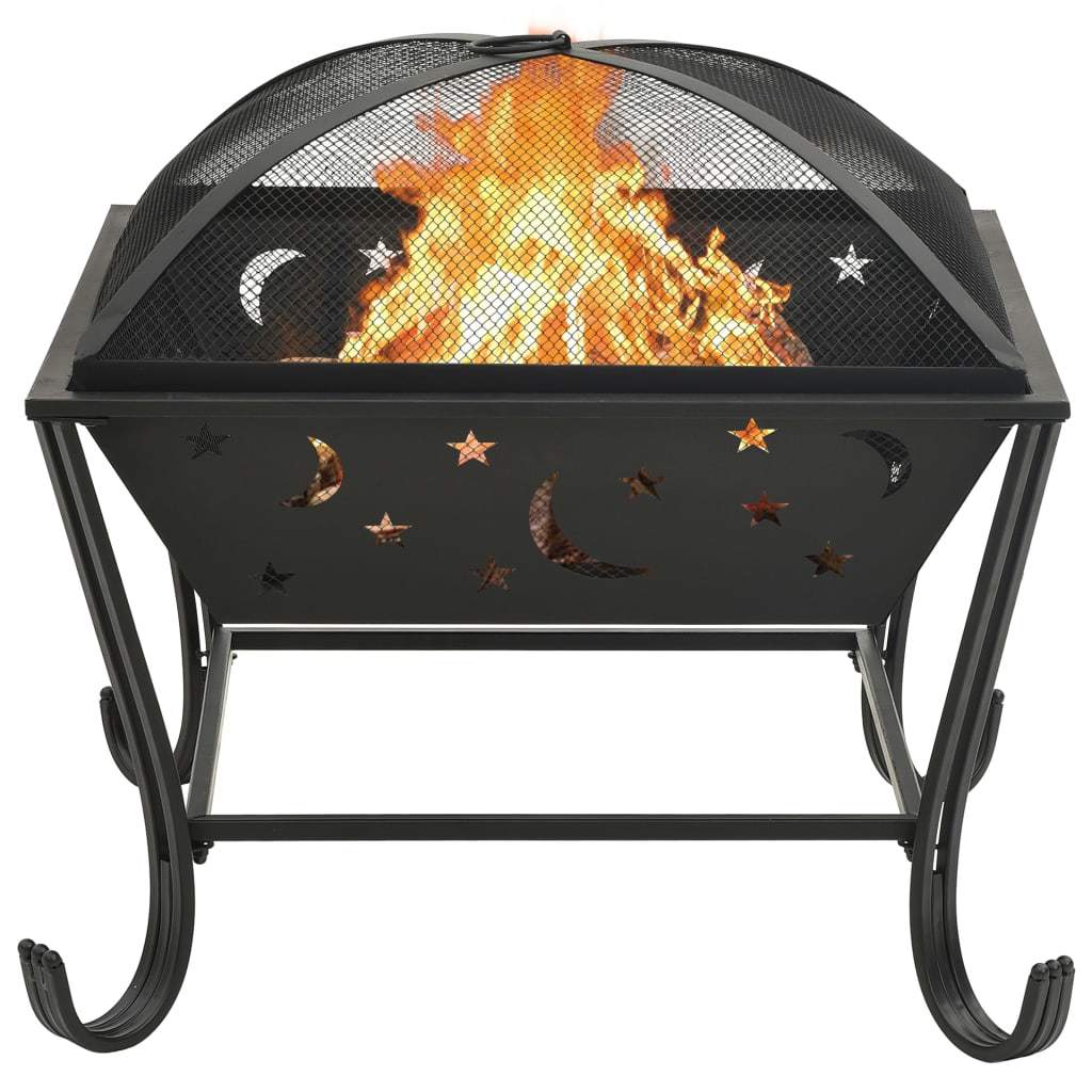 Fire Pit with Poker 24.4" XXL Steel