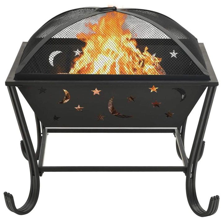 Fire Pit with Poker 24.4" XXL Steel