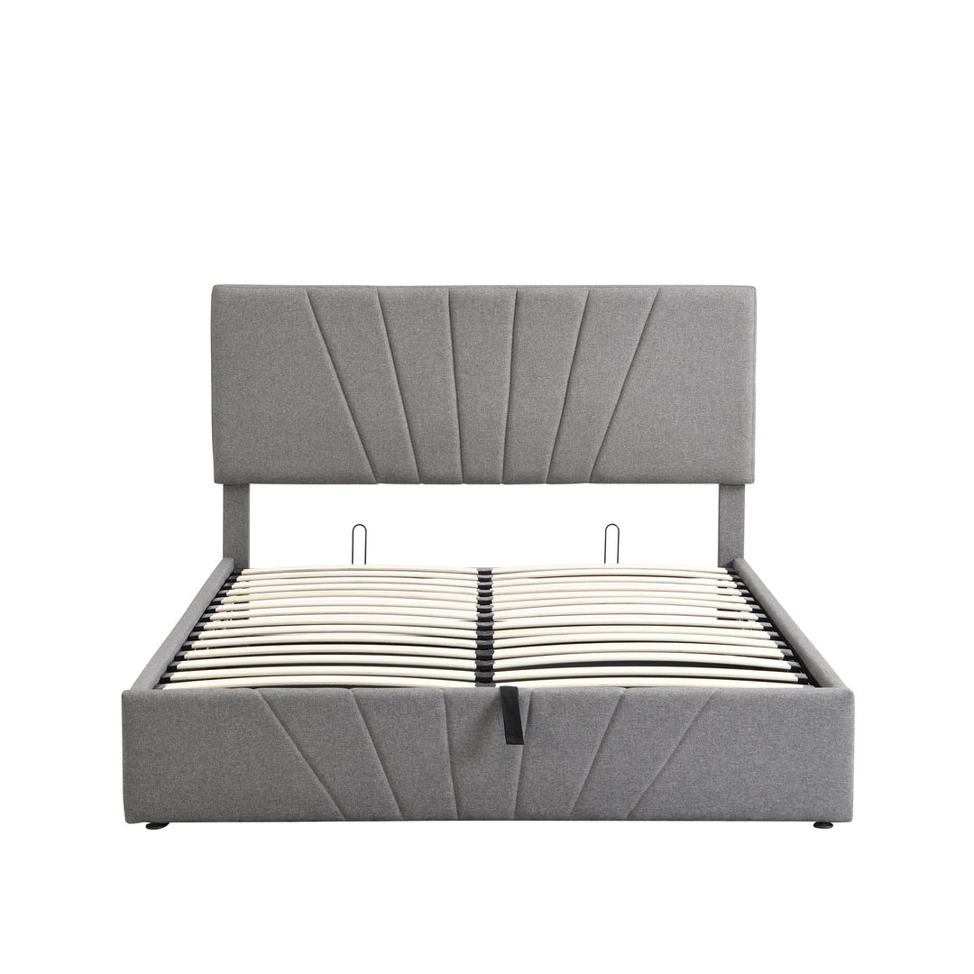 Queen size Upholstered Platform bed with a Hydraulic Storage System