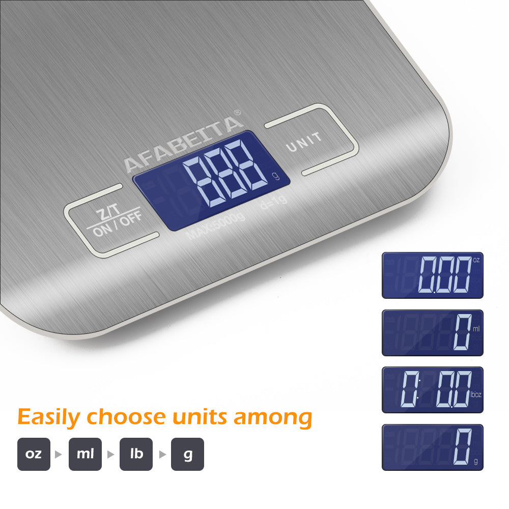 Digital Electronic Kitchen Food Diet Postal Scale Weight Balance 5KG 1g 11lb Kitchen Scales Stainless Steel Weighing LCD Precision Electronic