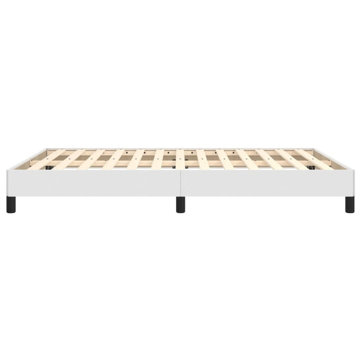 Bed Frame White 59.8"x79.9" Queen Faux Leather