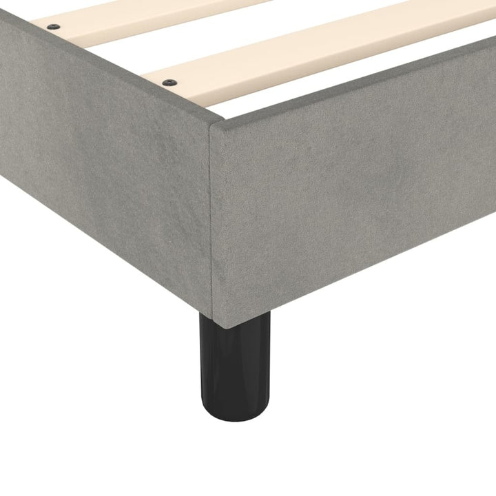 Box Spring Bed Frame Light Gray 39.4"x74.8" Twin Velvet