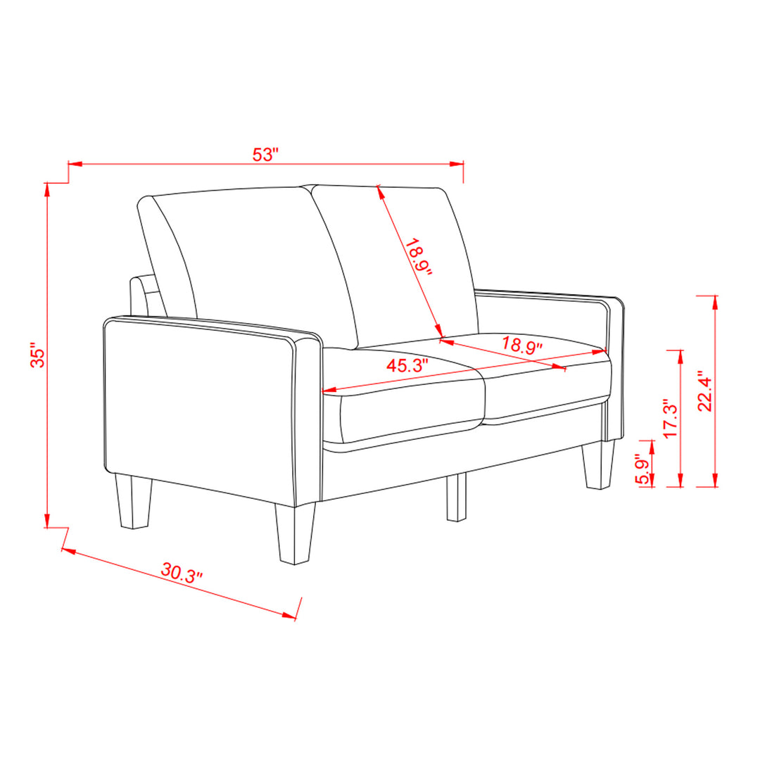 Modern Living Room Furniture Loveseat in Fabric