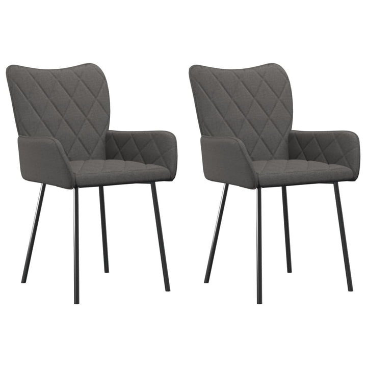 Dining Chairs 2 pcs Dark Gray Fabric