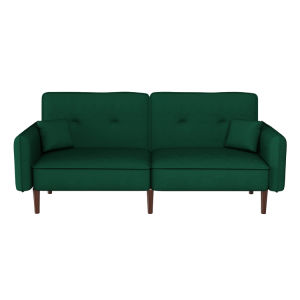 Convertible Sofa Bed with Wood Legs in Velvet