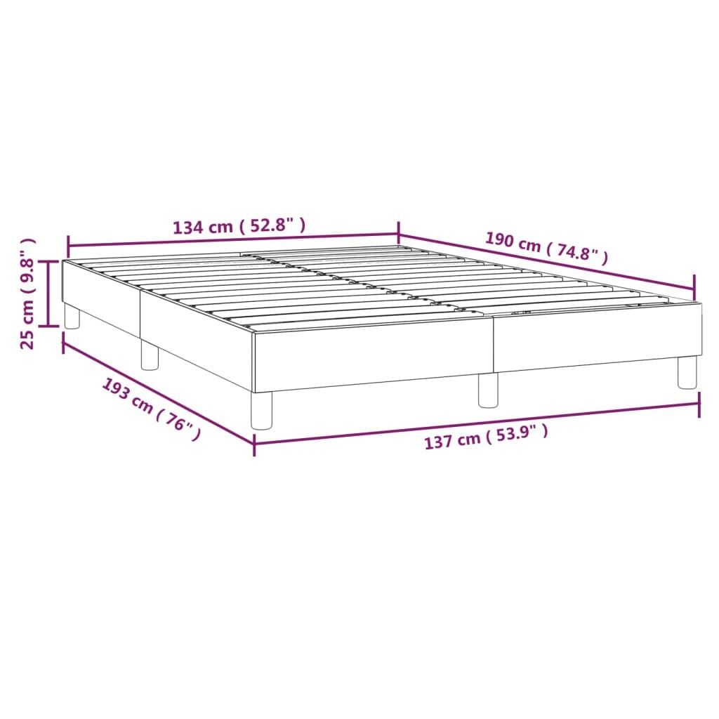 Box Spring Bed Frame Dark Gray 53.9"x74.8" Full Velvet