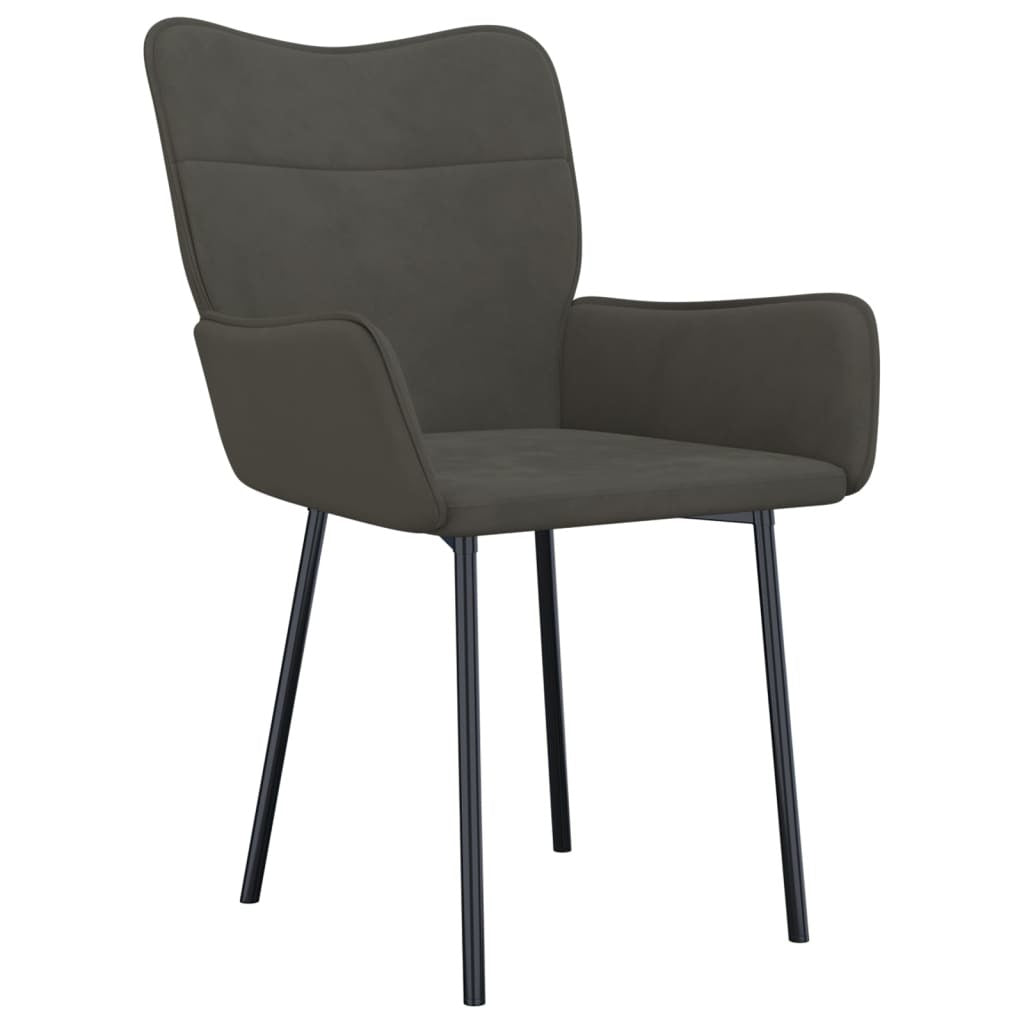 Dining Chairs 2 pcs Dark Gray Velvet