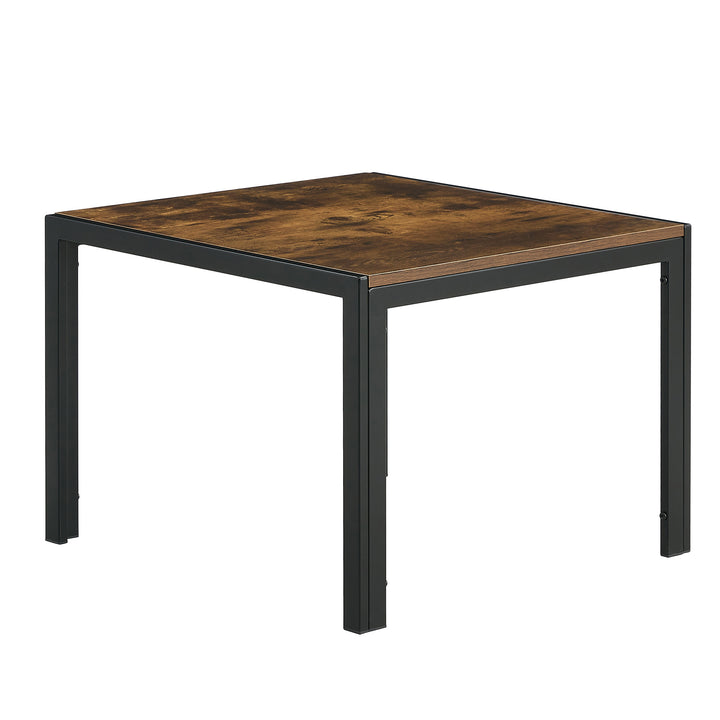 Nesting Coffee Table Set of 2  Square Modern Stacking Table with Wood Finish