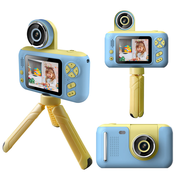 Kids Digital Camera with Flip Lens Children Video Camcorder Christmas Toy Birthday Gifts with Tripod 2.4in Screen 32G MMC Card for 3-10 Year Old Boys Girls