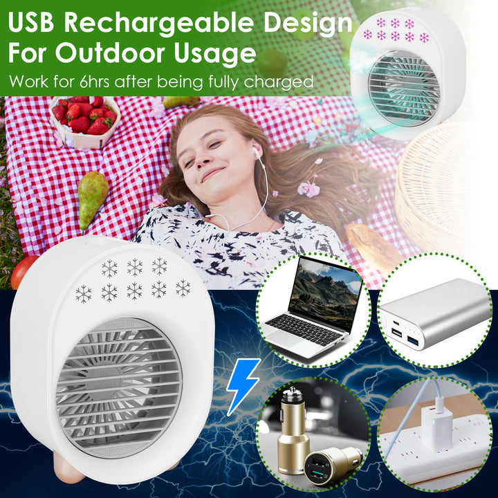 4 In 1 Portable Mini Desktop Air Conditioner Fan Water Mist Cooling Fan