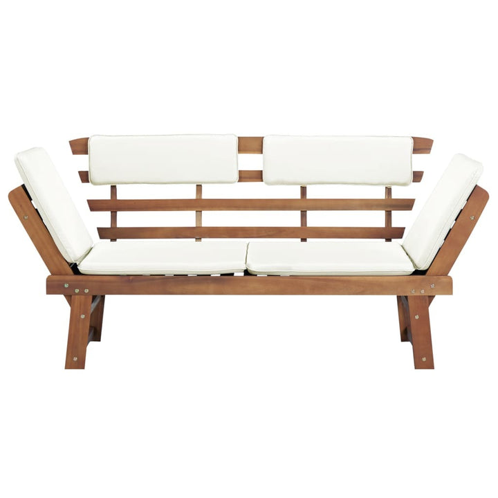 Garden Bench with Cushions 2-in-1 74.8' Solid Acacia Wood