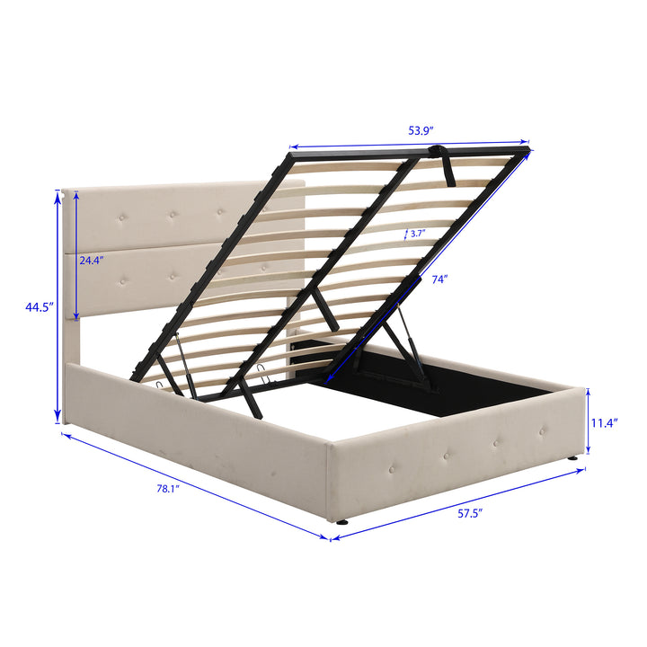 Upholstered Platform Bed with Underneath Storage