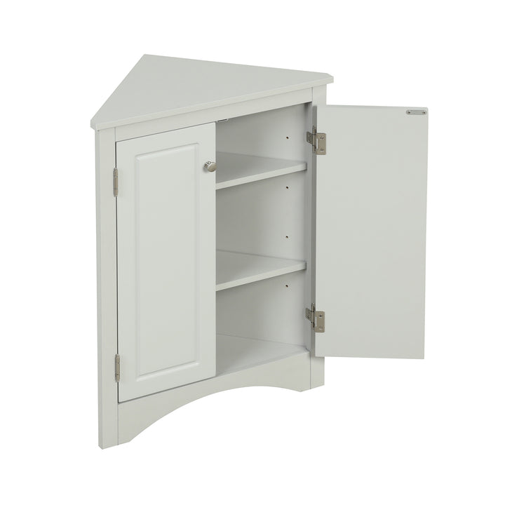 Triangle Bathroom Storage Cabinet with Adjustable Shelves, Freestanding Floor Cabinet