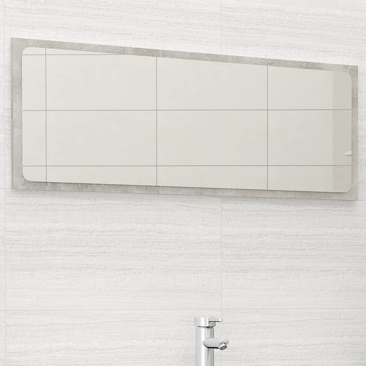 Bathroom Mirror Concrete Gray 39.4"x0.6"x14.6" Chipboard