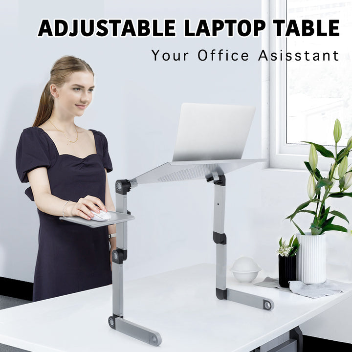 Adjustable Height Laptop Desk/Stand for Bed Portable Lap Desk Foldable Table Workstation Notebook Riser Ergonomic Computer Tray Reading Holder
