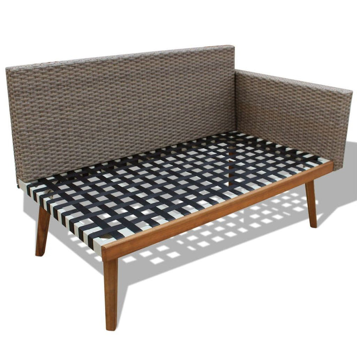 4 Piece Garden Lounge Set with Cushions Poly Rattan Gray