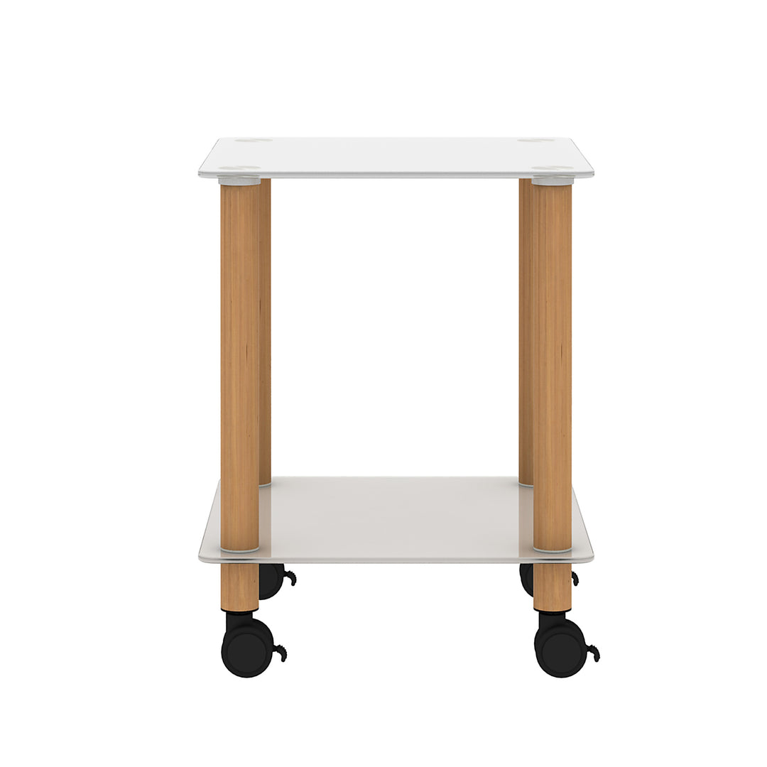 1-Piece 2-Tier Space End Table with Storage Shelves